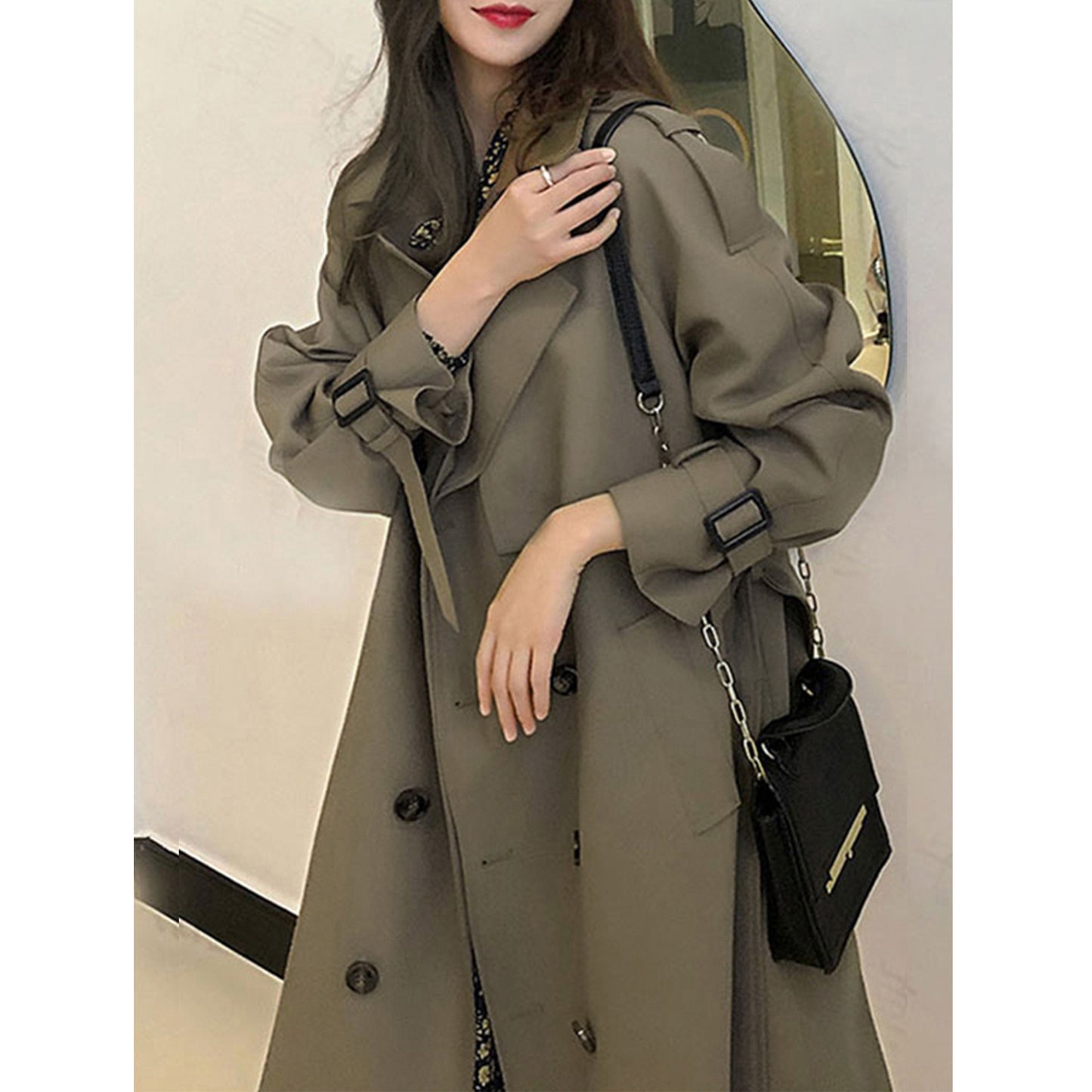 Women Trendy Trench Coat, Double Breasted Coat, Elegant Oversize Trench Coat
