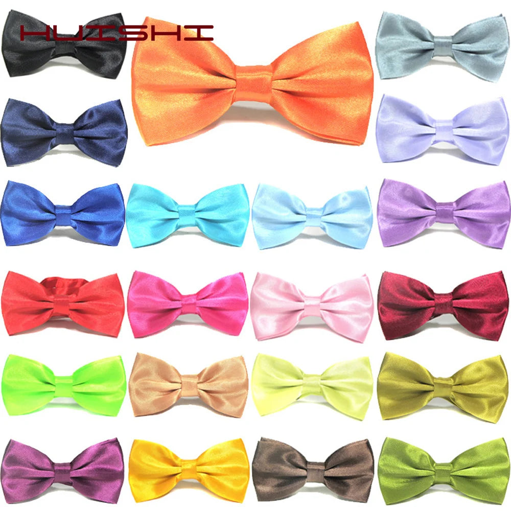 HUISUI 2024 New 43 Color Suit Bow Tie Wedding Gift Solid Party Classic Butterfly Cravat Wholesale Polyester Material Bowtie