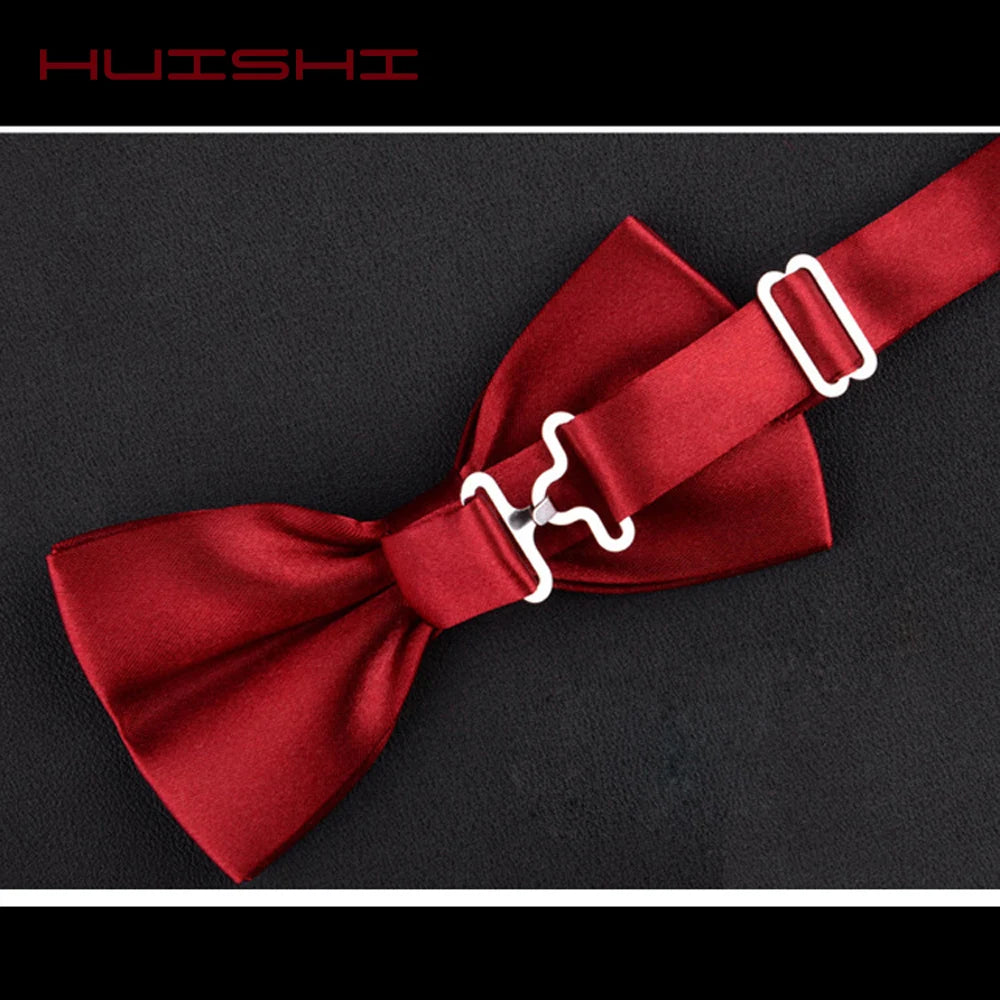 HUISUI 2024 New 43 Color Suit Bow Tie Wedding Gift Solid Party Classic Butterfly Cravat Wholesale Polyester Material Bowtie
