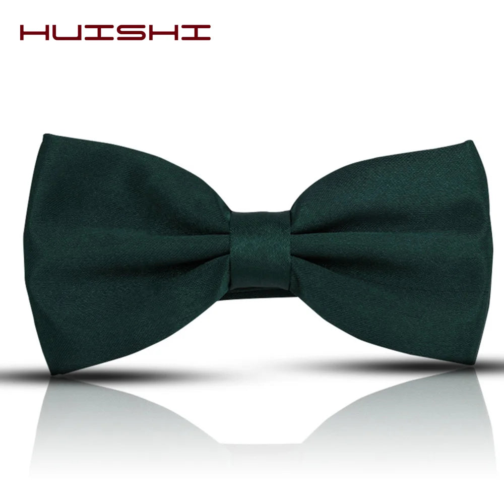 HUISUI 2024 New 43 Color Suit Bow Tie Wedding Gift Solid Party Classic Butterfly Cravat Wholesale Polyester Material Bowtie