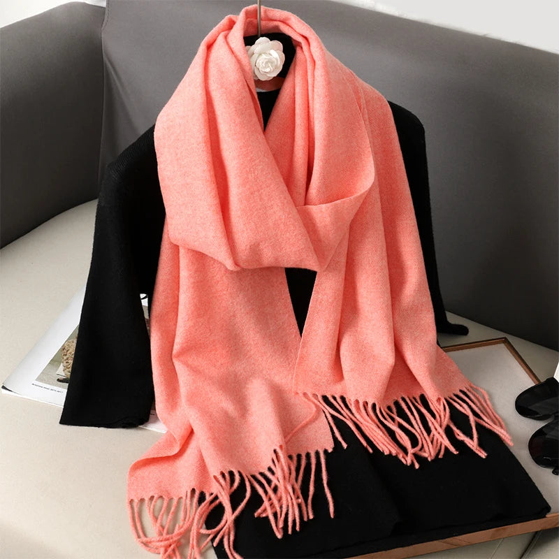Luxury Cashmere Winter Scarf - Women's Warm Hijab, Pashmina Shawl & Fashionable Wrap