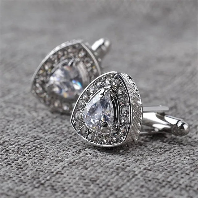 Luxury Men's Cufflinks 2025 - Crystal & Enamel Round Design for Formal Shirts & Special Occasions