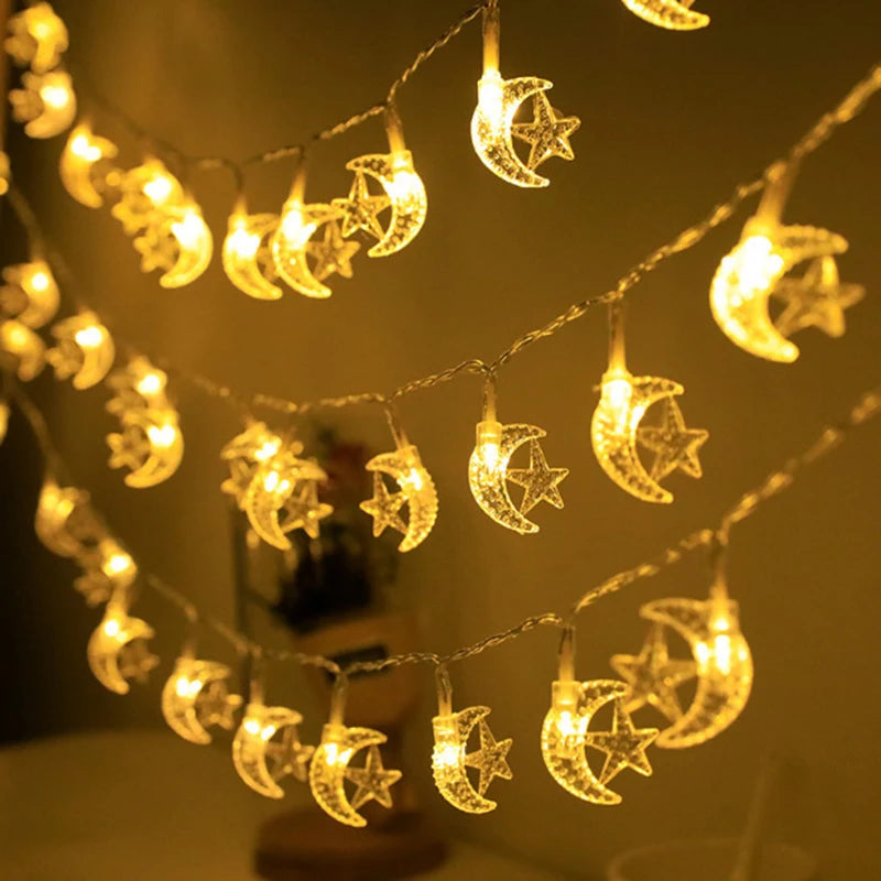 LED Moon Star Ramadan String Lights
