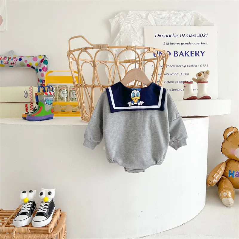 Mickey ,Crawling Suit With A Lapel For Infants And Toddlers