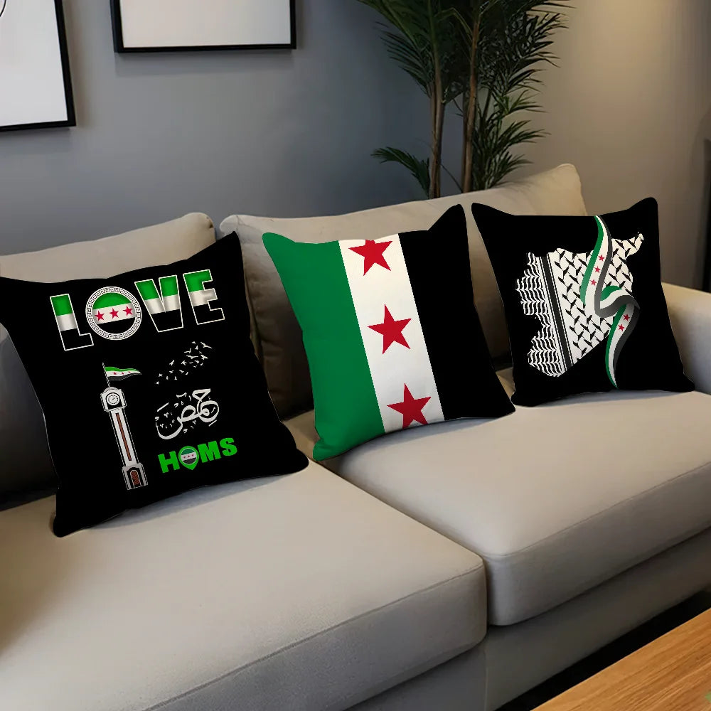Free Syria Flag Pillow Case