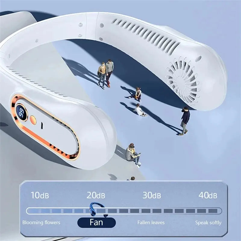 Neck Bladeless Fan Mini Ultra Long Life Portable Lazy Silent Fan Usb charging Power 5 Gear