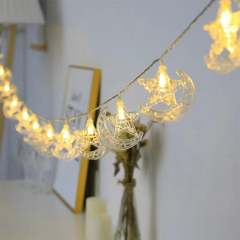 LED Moon Star Ramadan String Lights