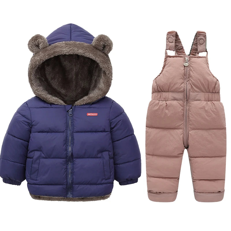 Winter Children Clothing Sets Lamb Fleece Coats + Down Pants Baby Thicken Warm 2Pcs Suit Kids Clothes Boys Girls Fashion Jackets
