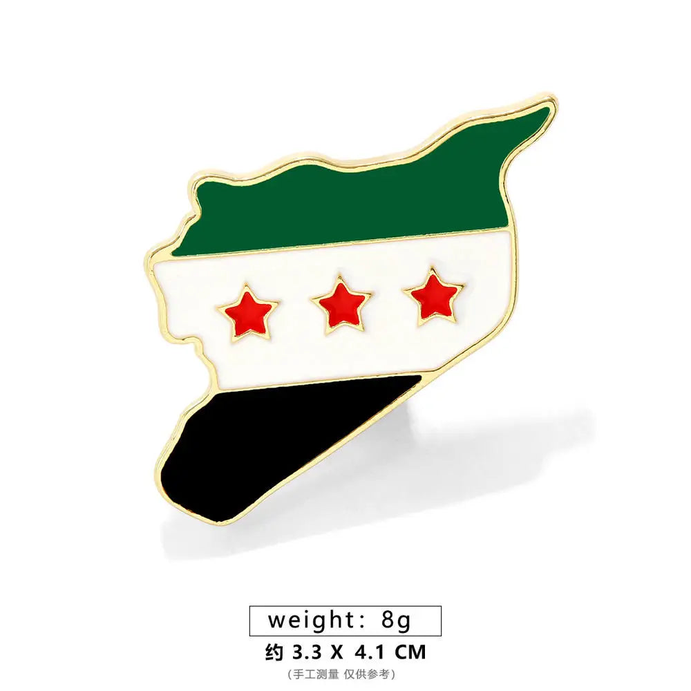 Syria Map Flag Pendant Necklace & Keychain - Unisex Alloy Jewelry for Men & Women | Fashion Keyring, Choker & Bag Charm Gift
