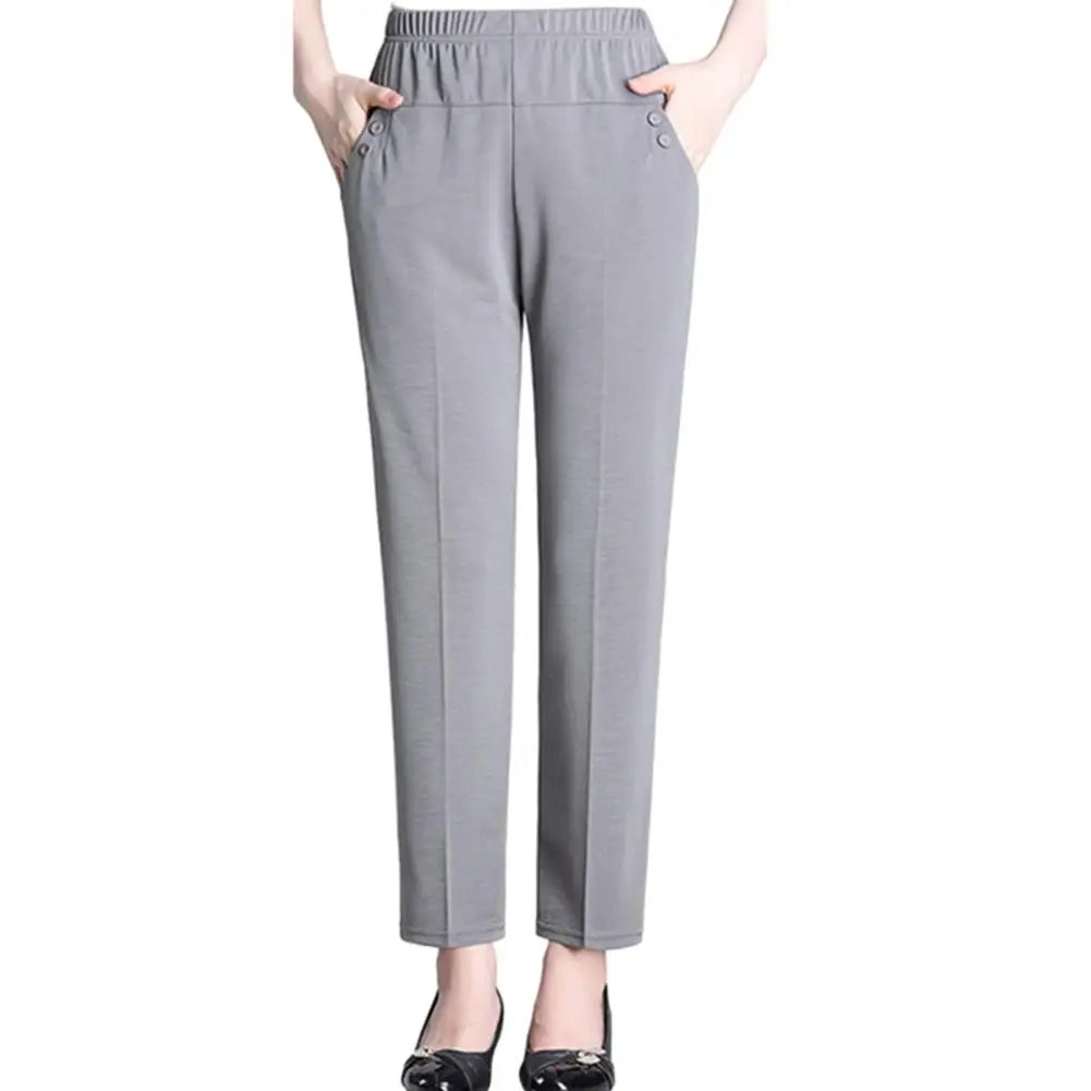 Casual Elastic High Waist Straight Pants