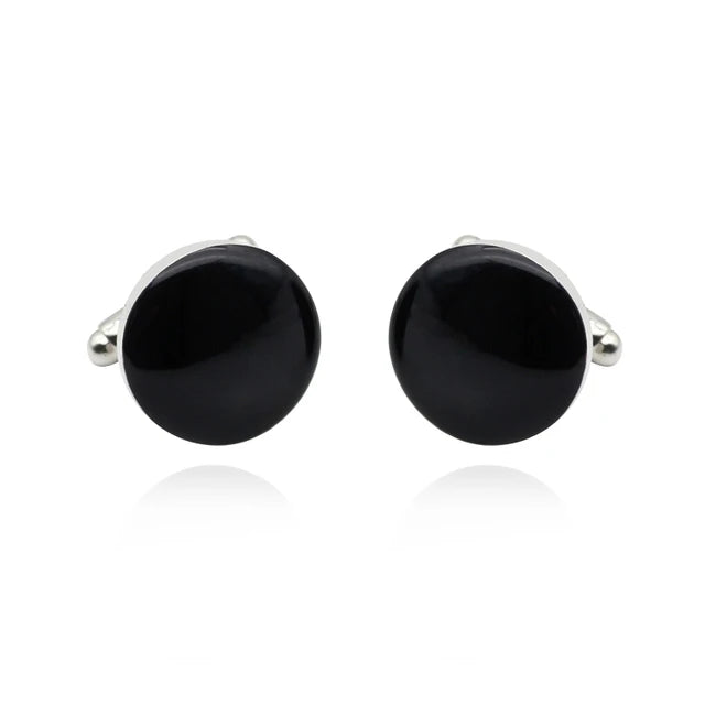 Luxury Men's Cufflinks 2025 - Crystal & Enamel Round Design for Formal Shirts & Special Occasions