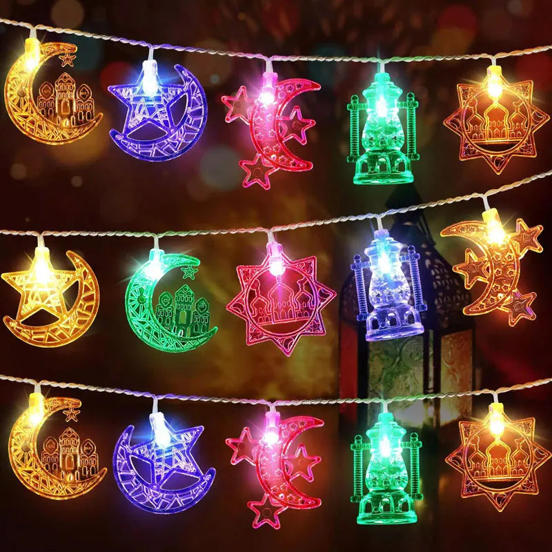 LED Moon Star Ramadan String Lights