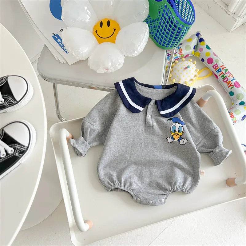 Mickey ,Crawling Suit With A Lapel For Infants And Toddlers
