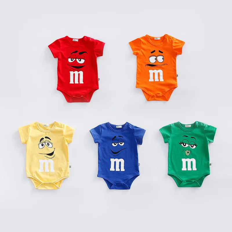 Summer Short-sleeved Cotton Bodysuits , Infant Jumpsuit