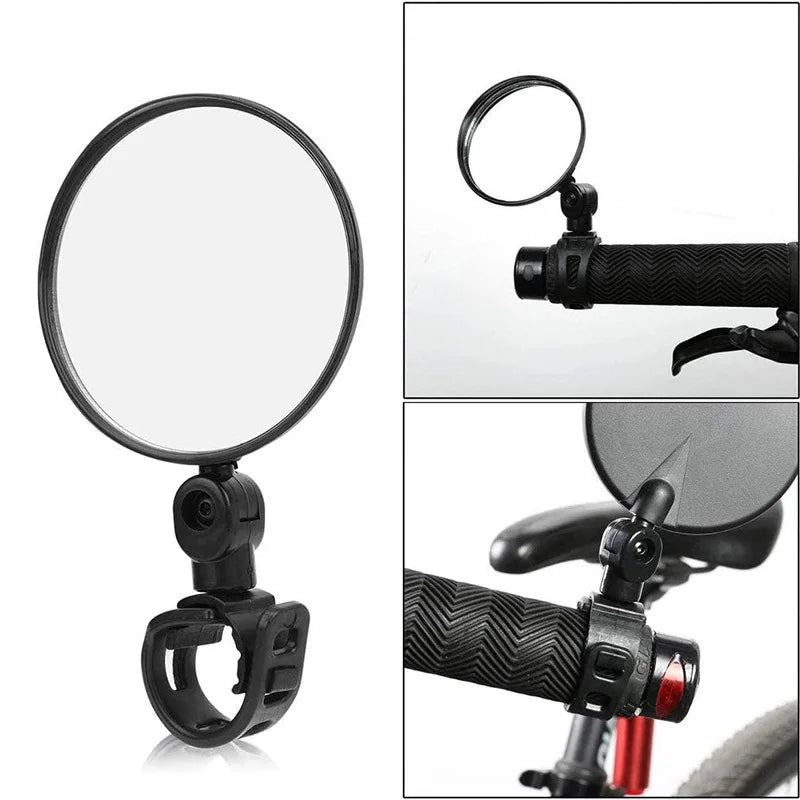 Bicycle Rearview Mirror 360 Degree Rotation Convex Mirror Handlebar Mount Cycling Bike Rear View Mirrors Bicycle Accessories