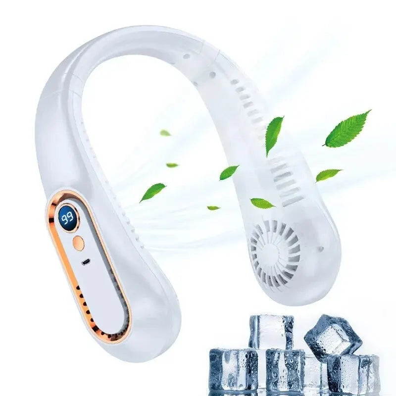 Neck Bladeless Fan Mini Ultra Long Life Portable Lazy Silent Fan Usb charging Power 5 Gear