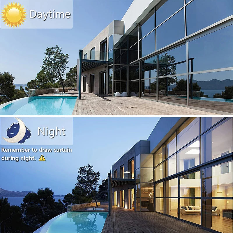 One-Way Mirror Window Film Anti-Ultraviolet Glass Sunscreen Heat Insulation Film Home Anti-Peeping Film Home Office Glass Film