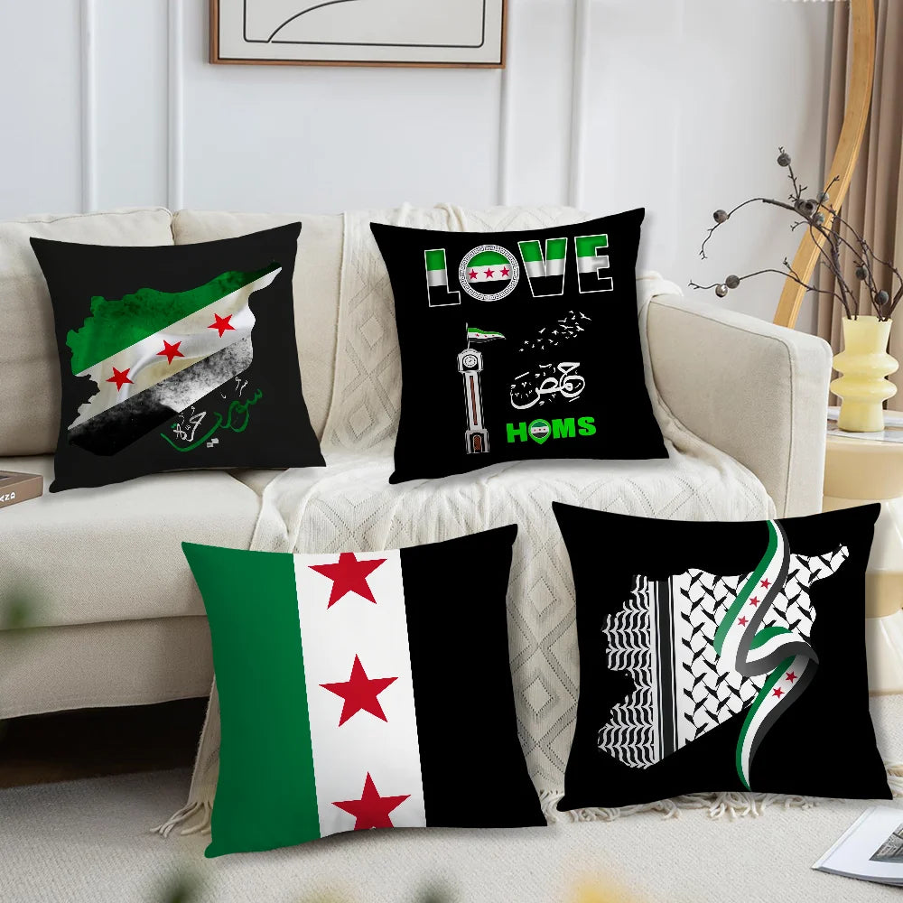 Free Syria Flag Pillow Case