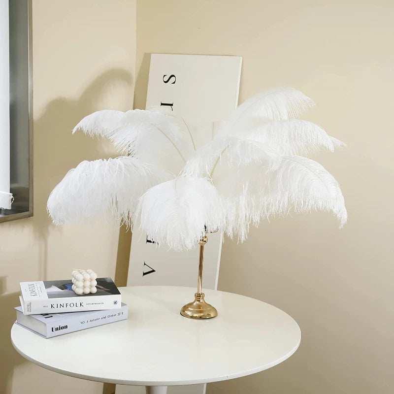 Natural White Ostrich Feathers For Crafts 6-26 Inch 15-65cm Bulk for Wedding Party Centerpieces Easter Gatsby Decorations Plumas