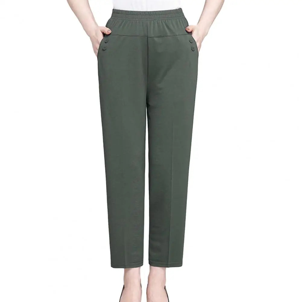 Casual Elastic High Waist Straight Pants