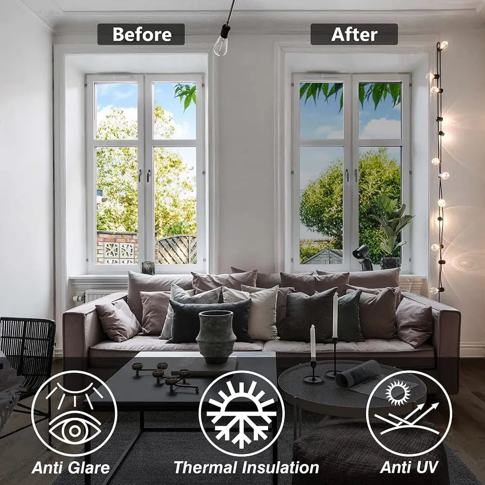 One-Way Mirror Window Film Anti-Ultraviolet Glass Sunscreen Heat Insulation Film Home Anti-Peeping Film Home Office Glass Film