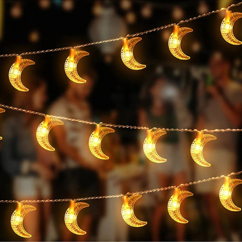LED Moon Star Ramadan String Lights