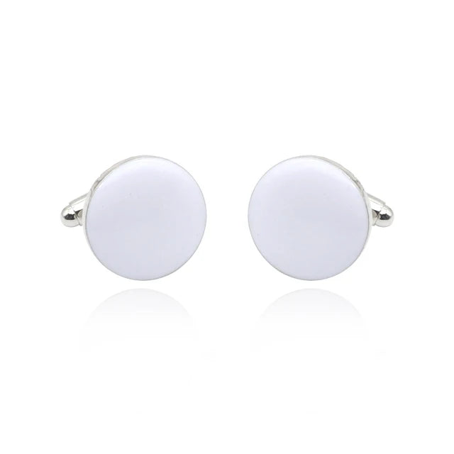 Luxury Men's Cufflinks 2025 - Crystal & Enamel Round Design for Formal Shirts & Special Occasions