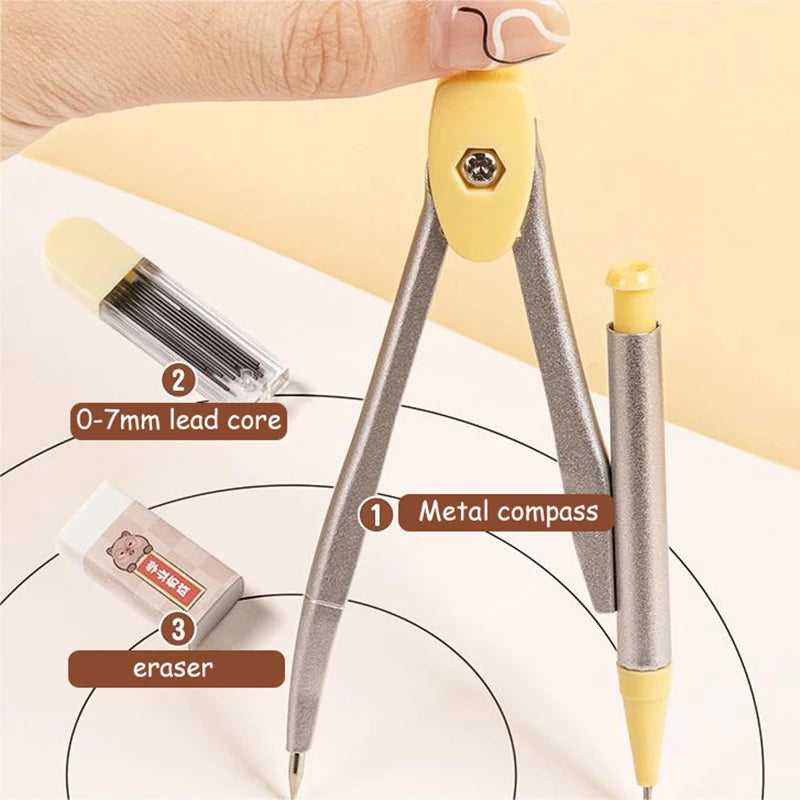 Cartoon Cute Student Rulers Protractor Compass Clear Scale Precise Accurate Math Geometry Set Stationery School Supplies