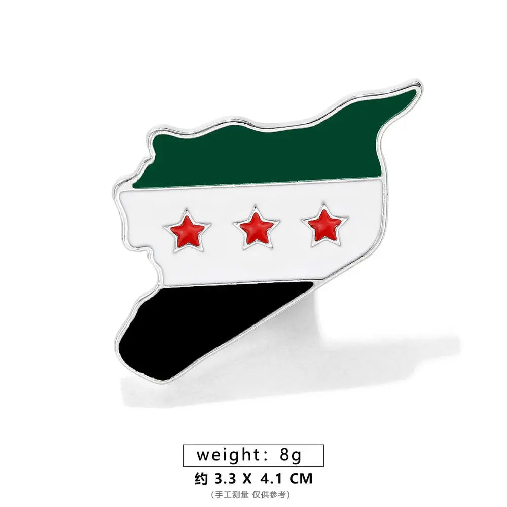 Syria Map Flag Pendant Necklace & Keychain - Unisex Alloy Jewelry for Men & Women | Fashion Keyring, Choker & Bag Charm Gift