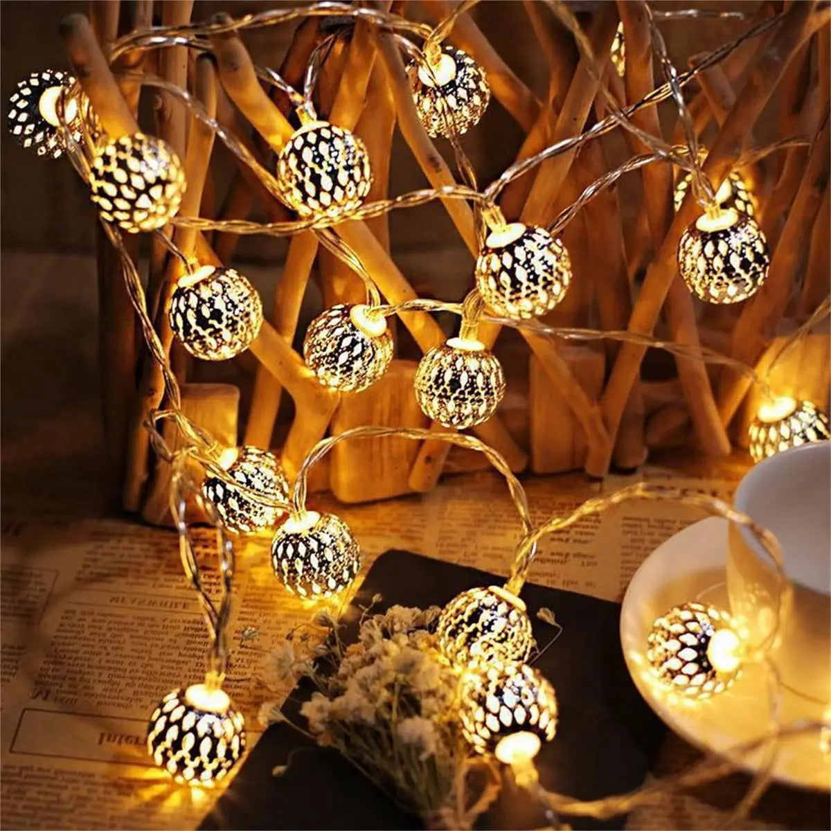 LED Moroccan Fairy Lights Battery Operated