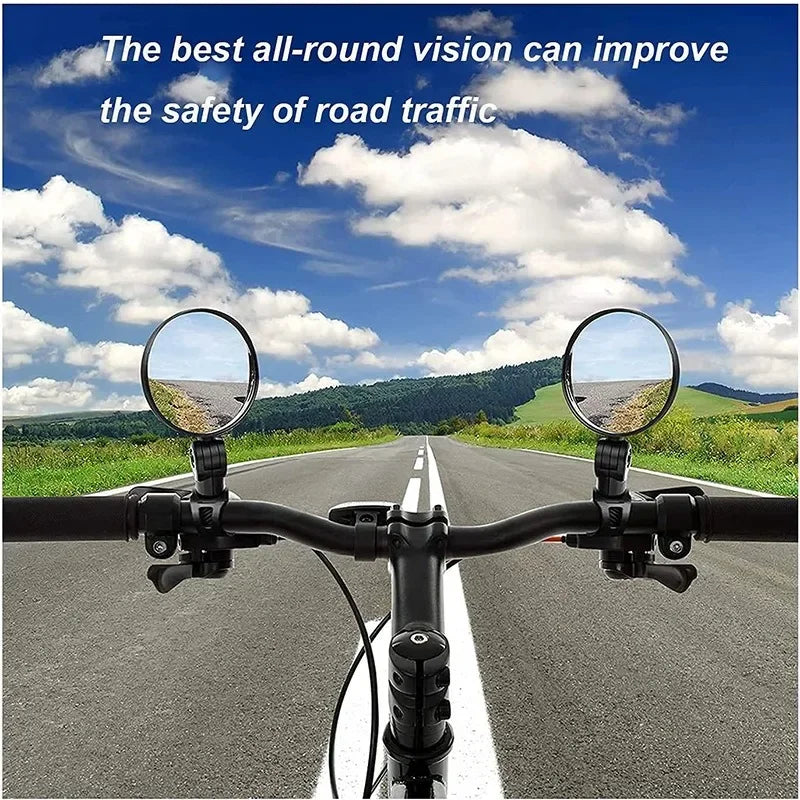 Bicycle Rearview Mirror 360 Degree Rotation Convex Mirror Handlebar Mount Cycling Bike Rear View Mirrors Bicycle Accessories
