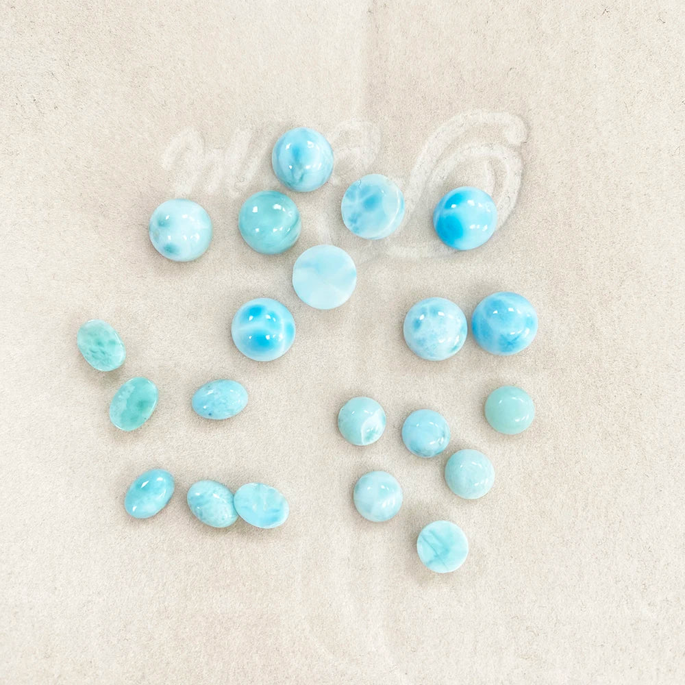 Loose Stone Round/Oval Ocean Vein 1-2ct Gems for Earring Ring Necklace Jewelry DIY Accessory