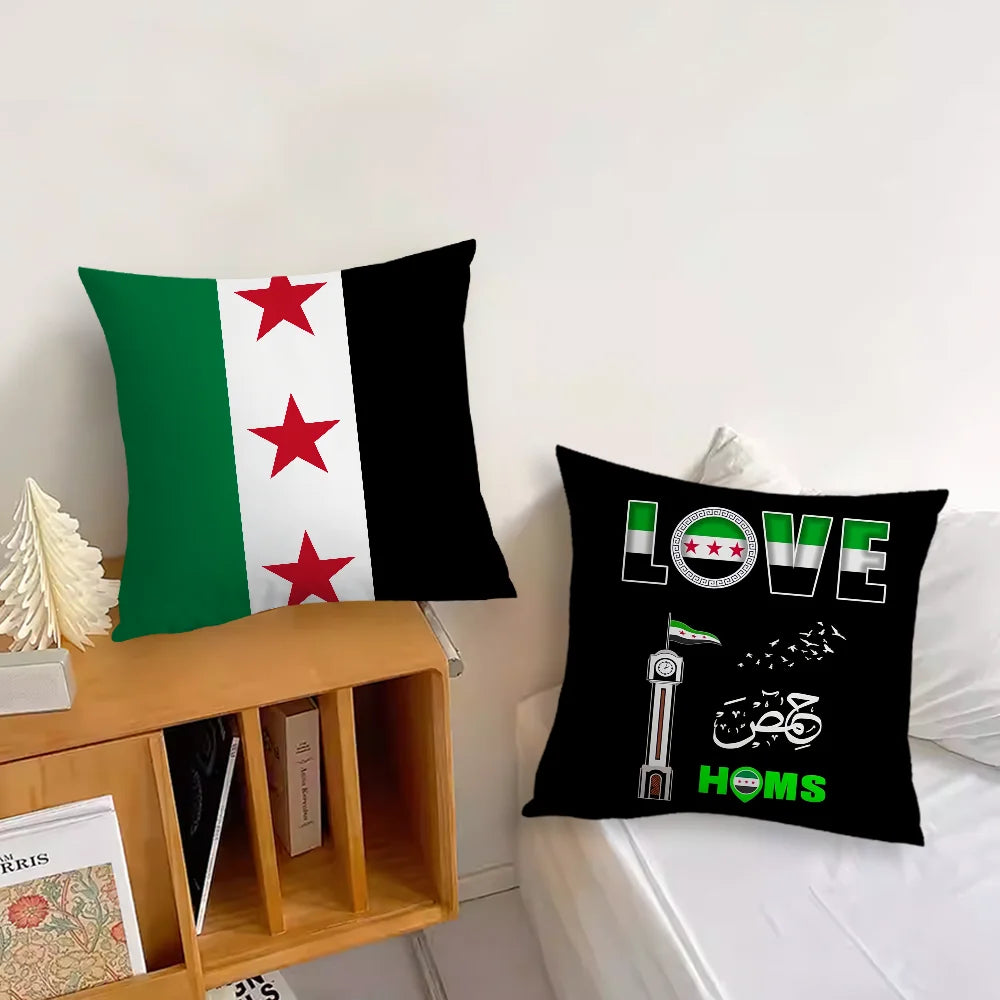 Free Syria Flag Pillow Case