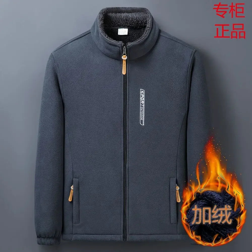 Polar Fleece Cold-Proof Thickened Coat Lightweight Windproof Zipper Cardigan Warm Jacket