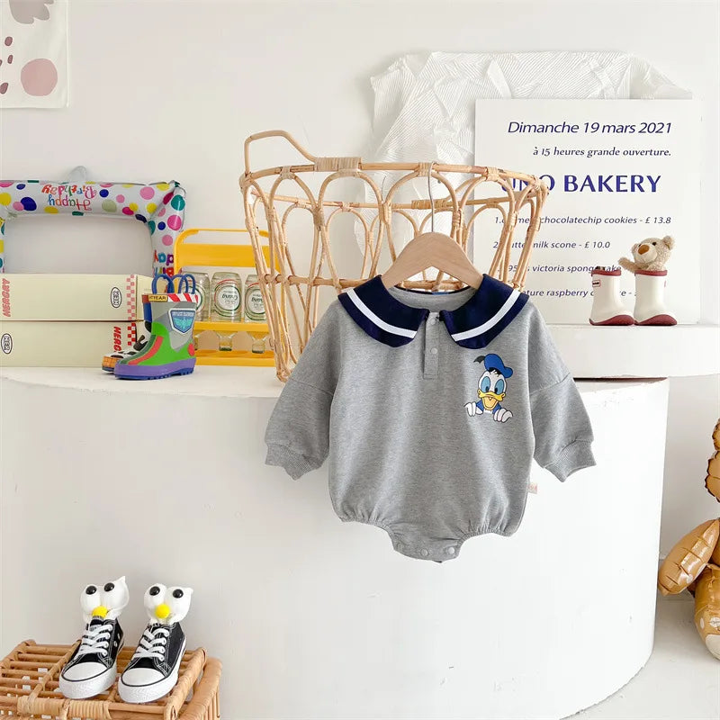 Mickey ,Crawling Suit With A Lapel For Infants And Toddlers