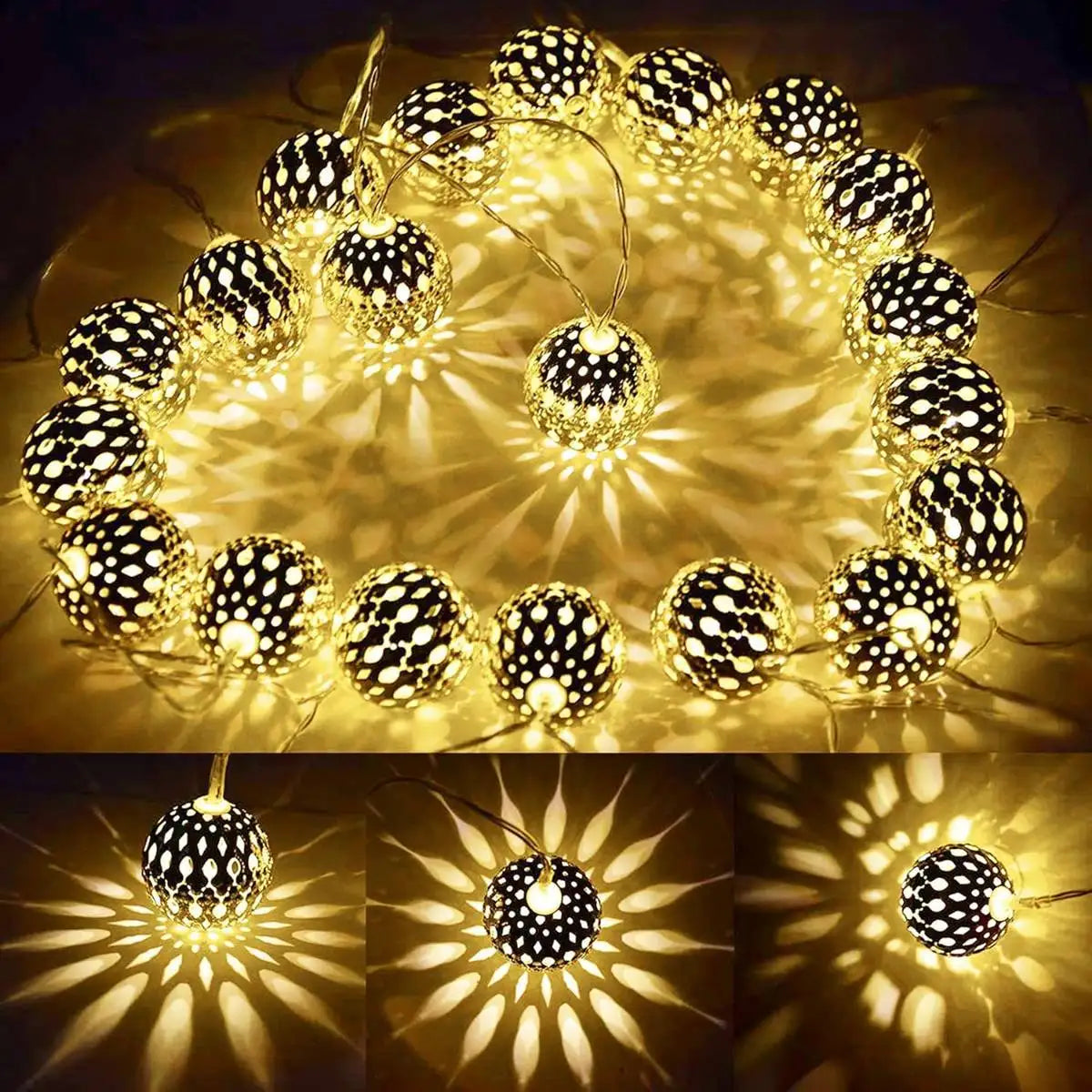 LED Moroccan Fairy Lights Battery Operated