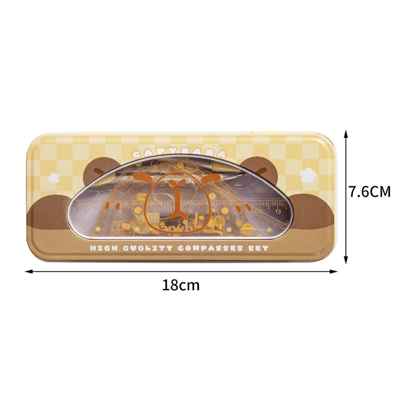 Cartoon Cute Student Rulers Protractor Compass Clear Scale Precise Accurate Math Geometry Set Stationery School Supplies