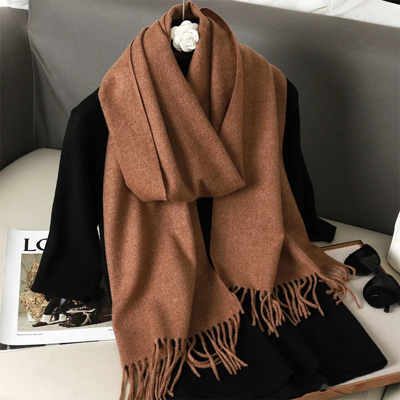 Luxury Cashmere Winter Scarf - Women's Warm Hijab, Pashmina Shawl & Fashionable Wrap