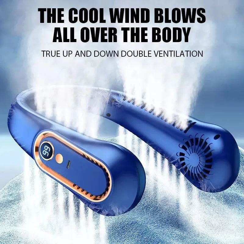 Neck Bladeless Fan Mini Ultra Long Life Portable Lazy Silent Fan Usb charging Power 5 Gear