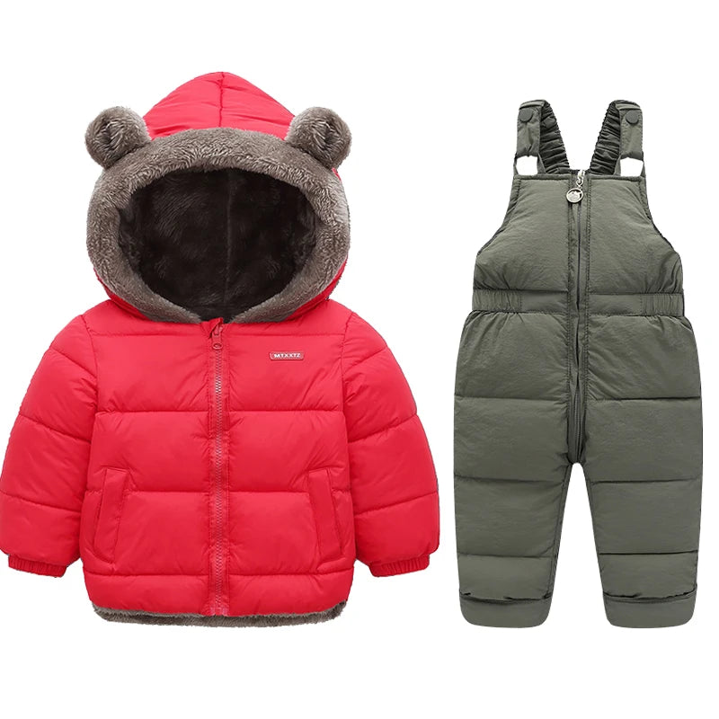 Winter Children Clothing Sets Lamb Fleece Coats + Down Pants Baby Thicken Warm 2Pcs Suit Kids Clothes Boys Girls Fashion Jackets
