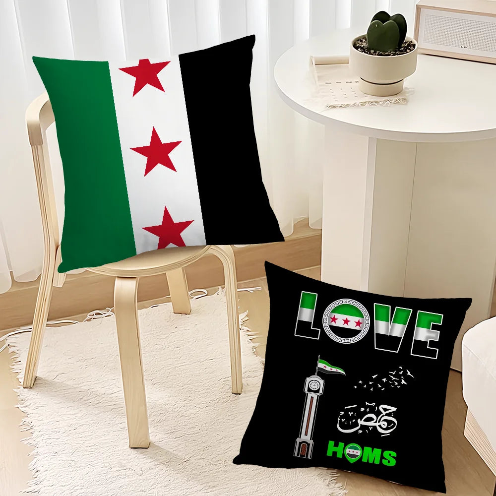Free Syria Flag Pillow Case