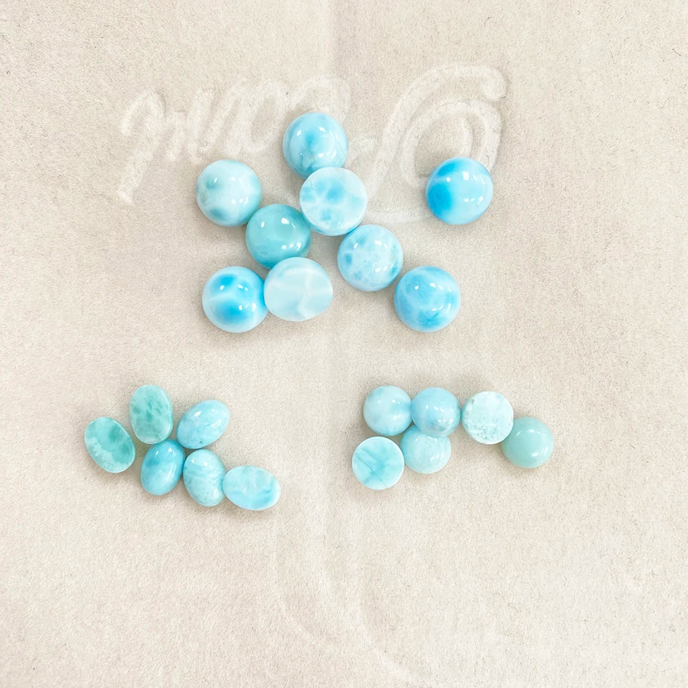 Loose Stone Round/Oval Ocean Vein 1-2ct Gems for Earring Ring Necklace Jewelry DIY Accessory