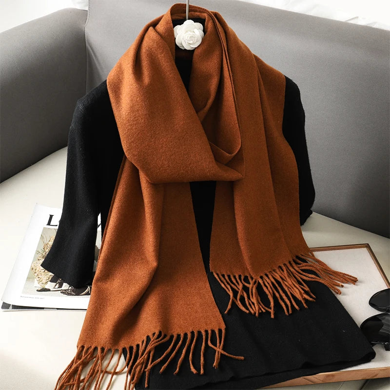 Luxury Cashmere Winter Scarf - Women's Warm Hijab, Pashmina Shawl & Fashionable Wrap
