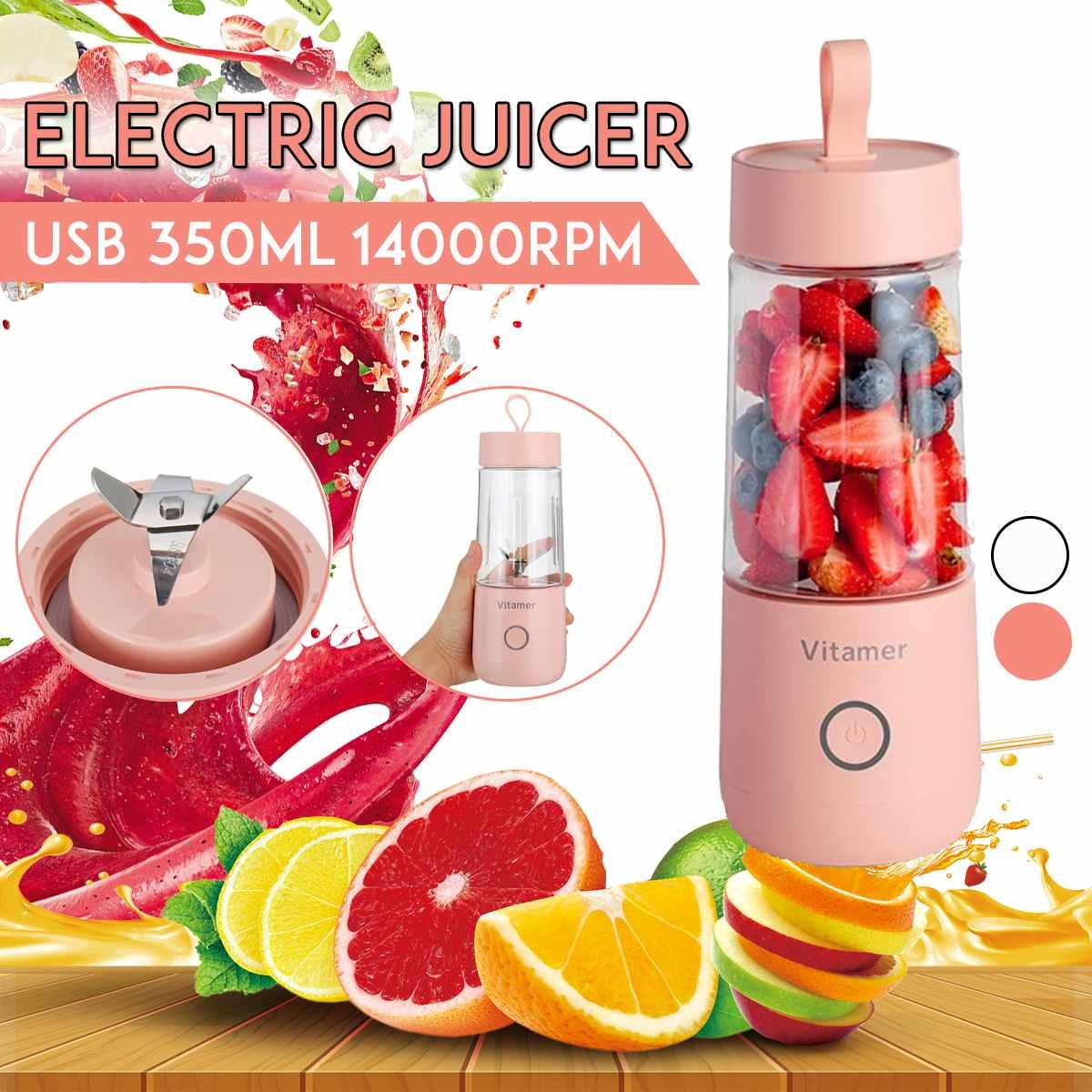 Electric USB Rechargeable Mixer Smoothie Slushy Cup Juice Blender Bottle USB Charging Kitchen Gadgets
