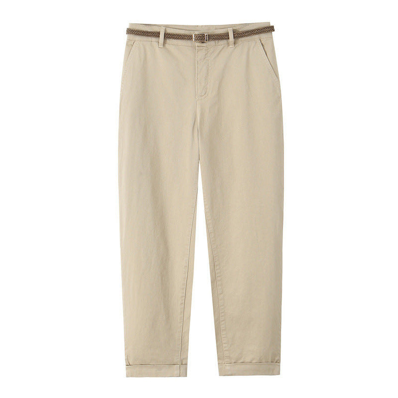 Fashion Three-color Woven With Belt Casual Pants