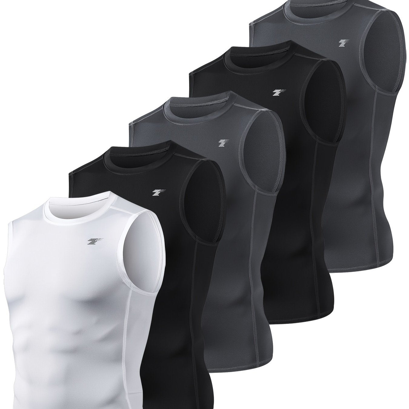 Mens 5Pack Compression Workout Tank Tops Running Training Sleeveless