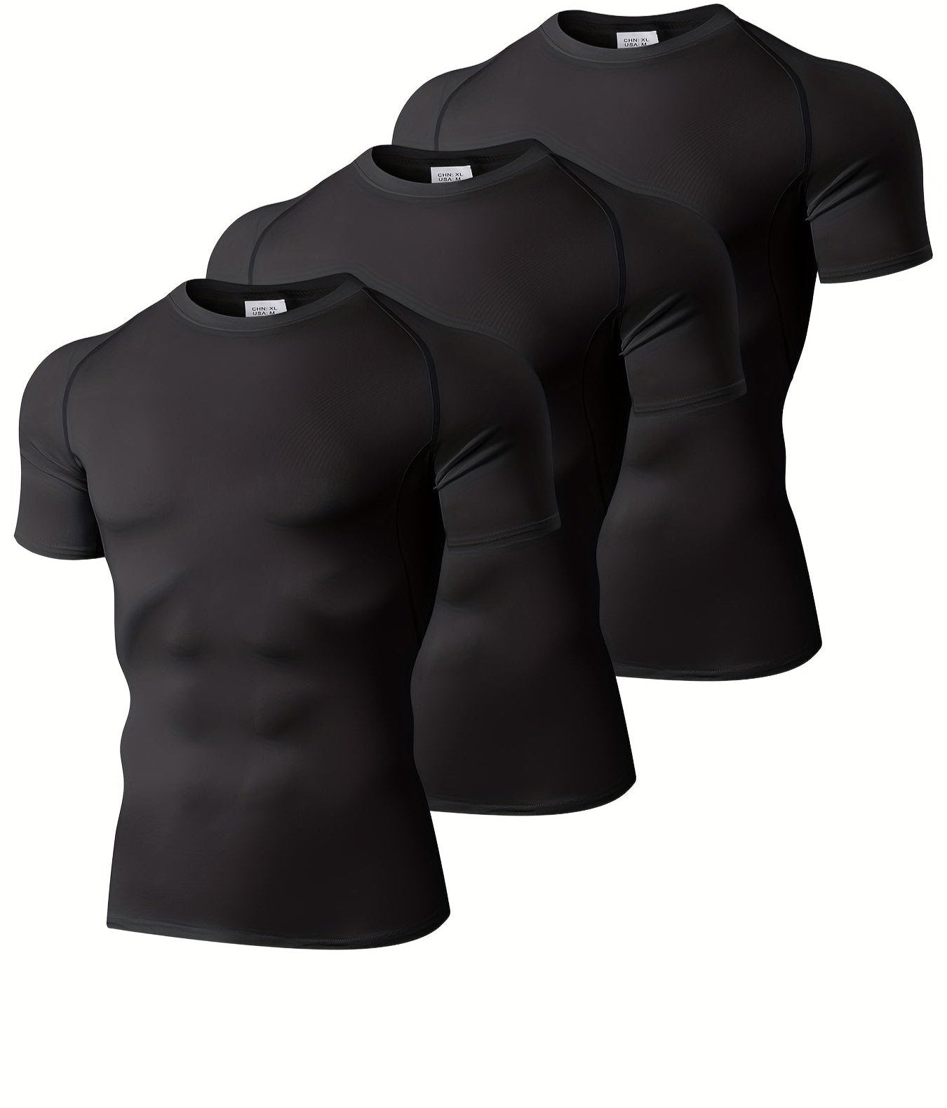 Mens Compression Workout Tshirt Set for Outdoor Sports