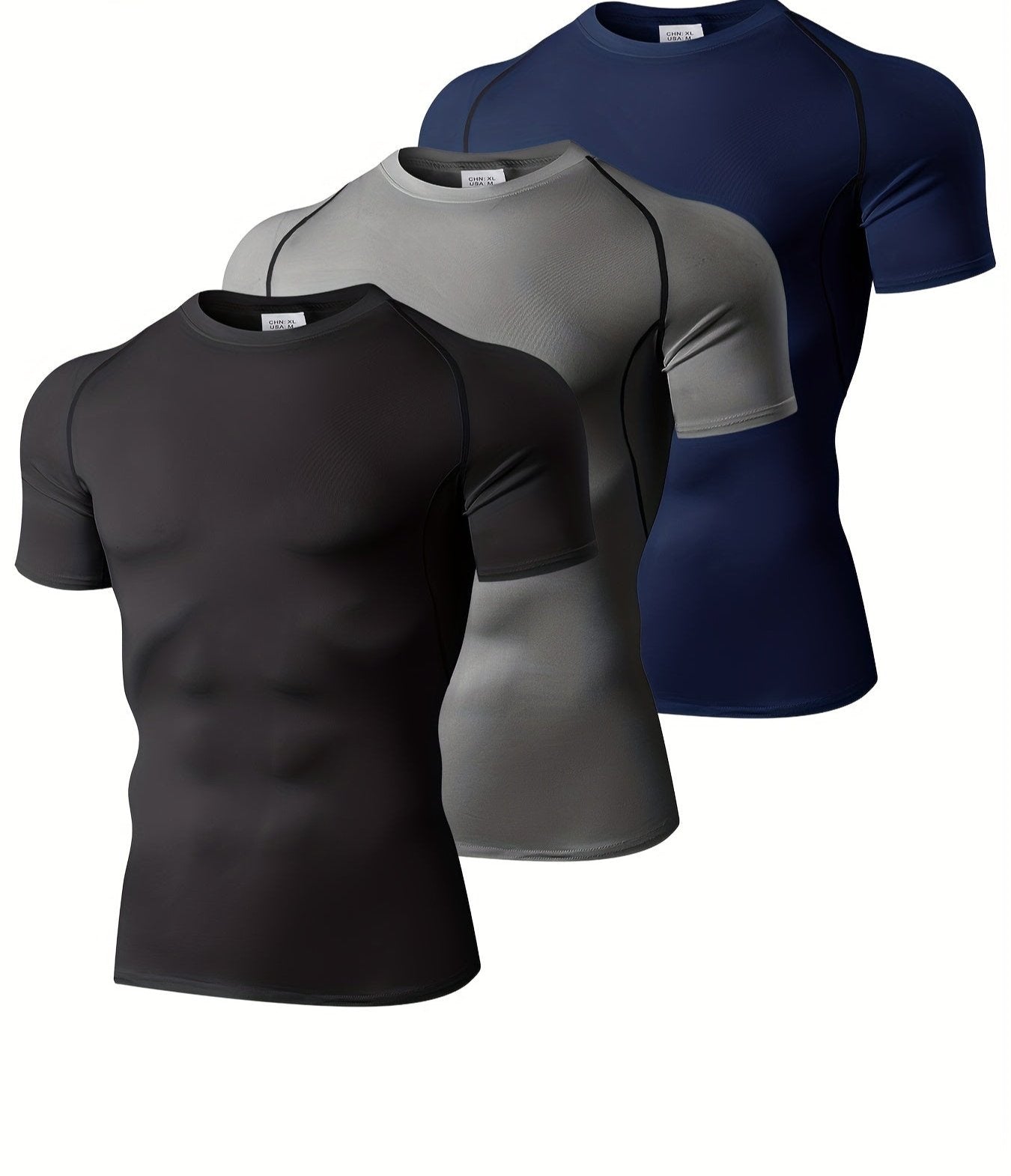 Mens Compression Workout Tshirt Set for Outdoor Sports