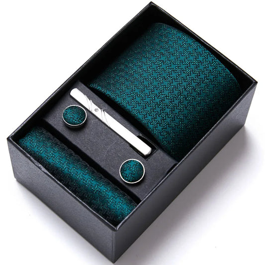 Top Quality Ties Hanky Cufflink Set In Gift Box