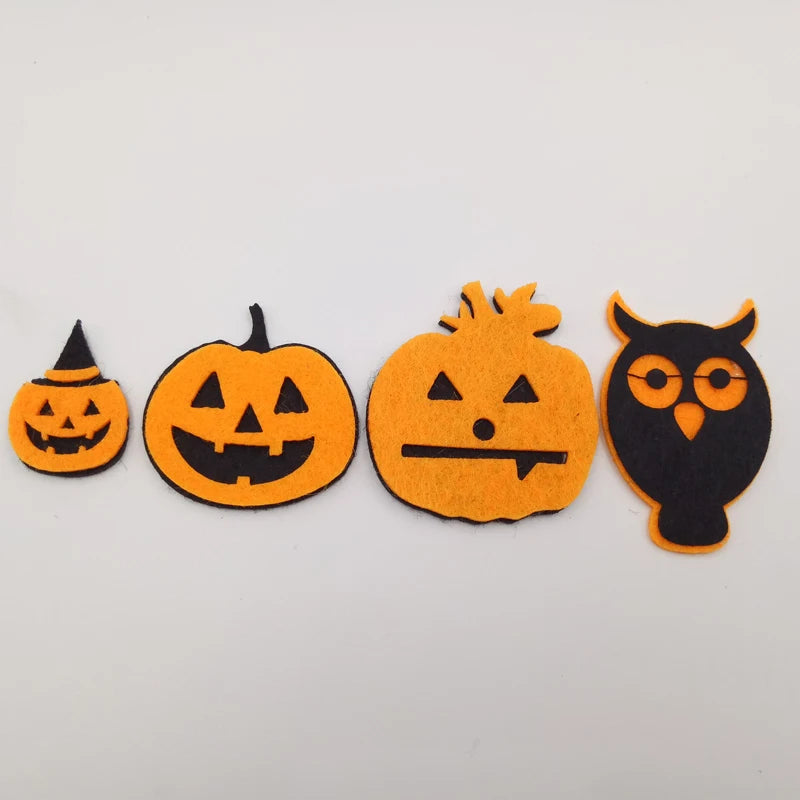 30pcs/lot  Non Woven Fabric Felt Pumpkin Appliques Kawaii Patches for DIY, Halloween Decor,wall decor